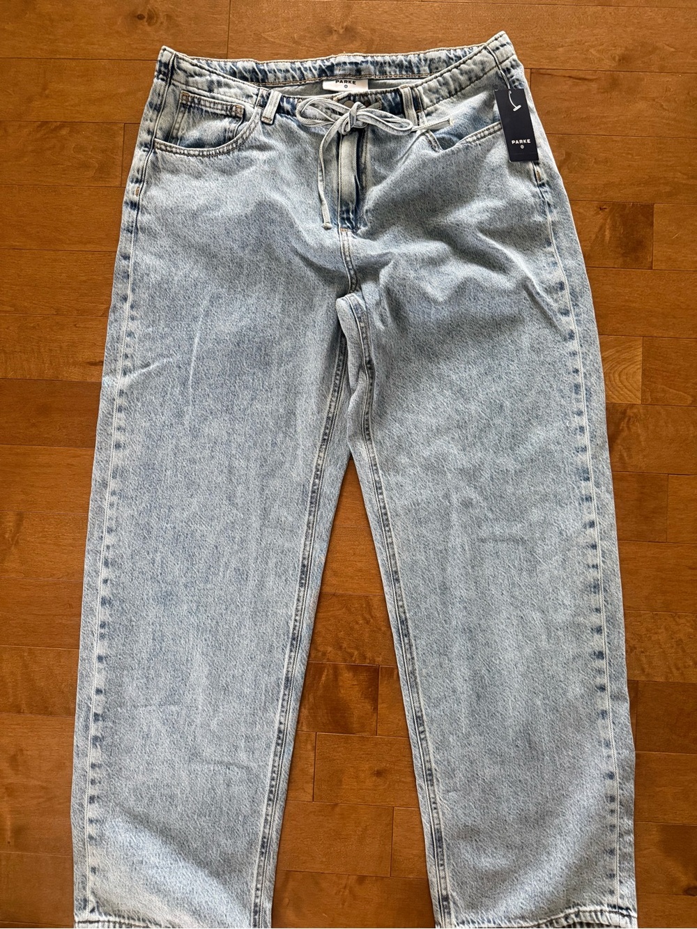 PARKE X TARGET Relaxed Light Blue Women's Jeans with Drawstring Waist